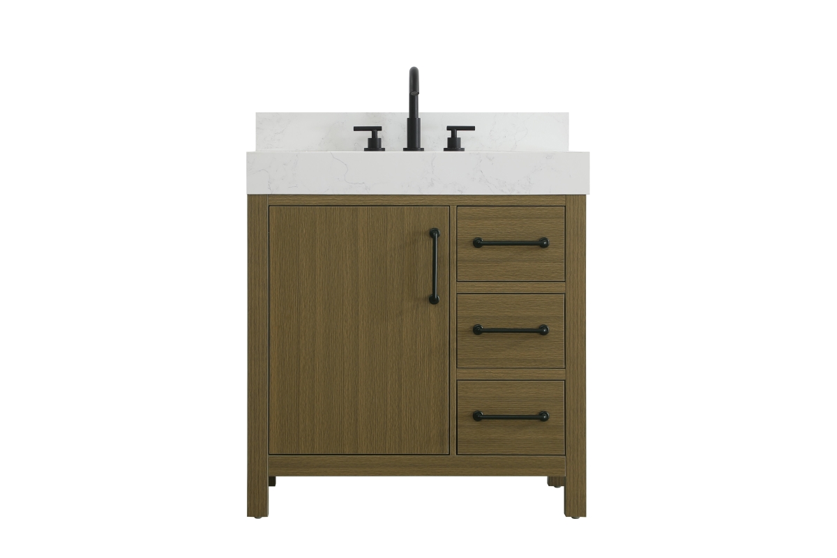 VF60632MCB-BS 32 in. Single Bathroom Vanity with Backsplash, Chestnut Brown