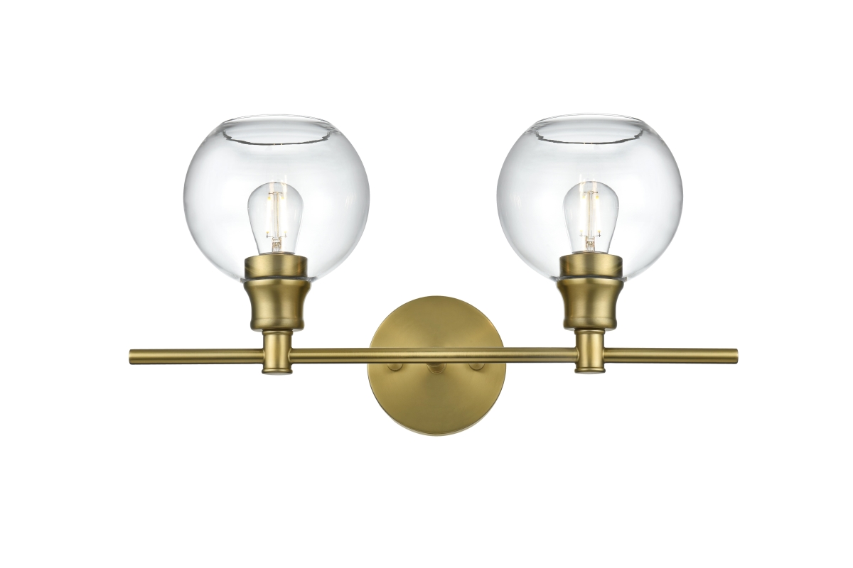 Picture of Elegant Kitchen & Bath LD2314SG Collier 2 Light Satin Gold & Clear Glass Wall Sconce