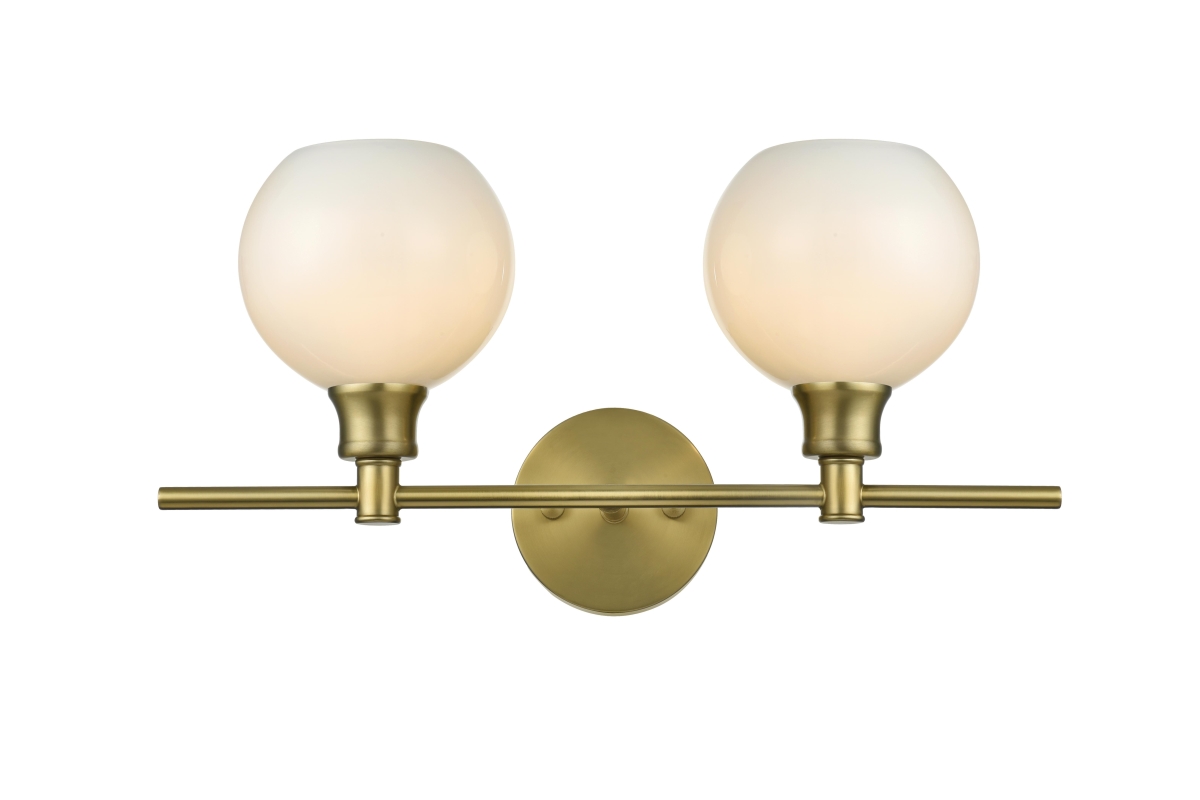 Picture of Elegant Kitchen & Bath LD2315SG Collier 2 Light Satin Gold & Frosted White Glass Wall Sconce