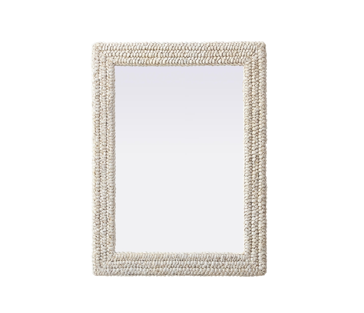 Rectangle Cornhusk Mirror - Linen White - 27 x 36 in. - Unique Frame