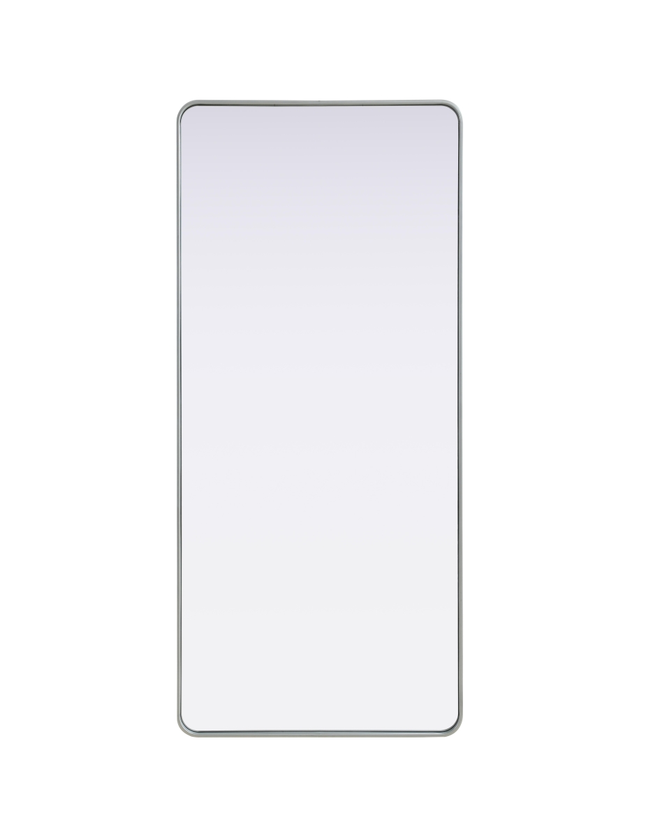 Contour Metal Rectangle Mirror - Silver - 32 x 72 in. - Modern Design