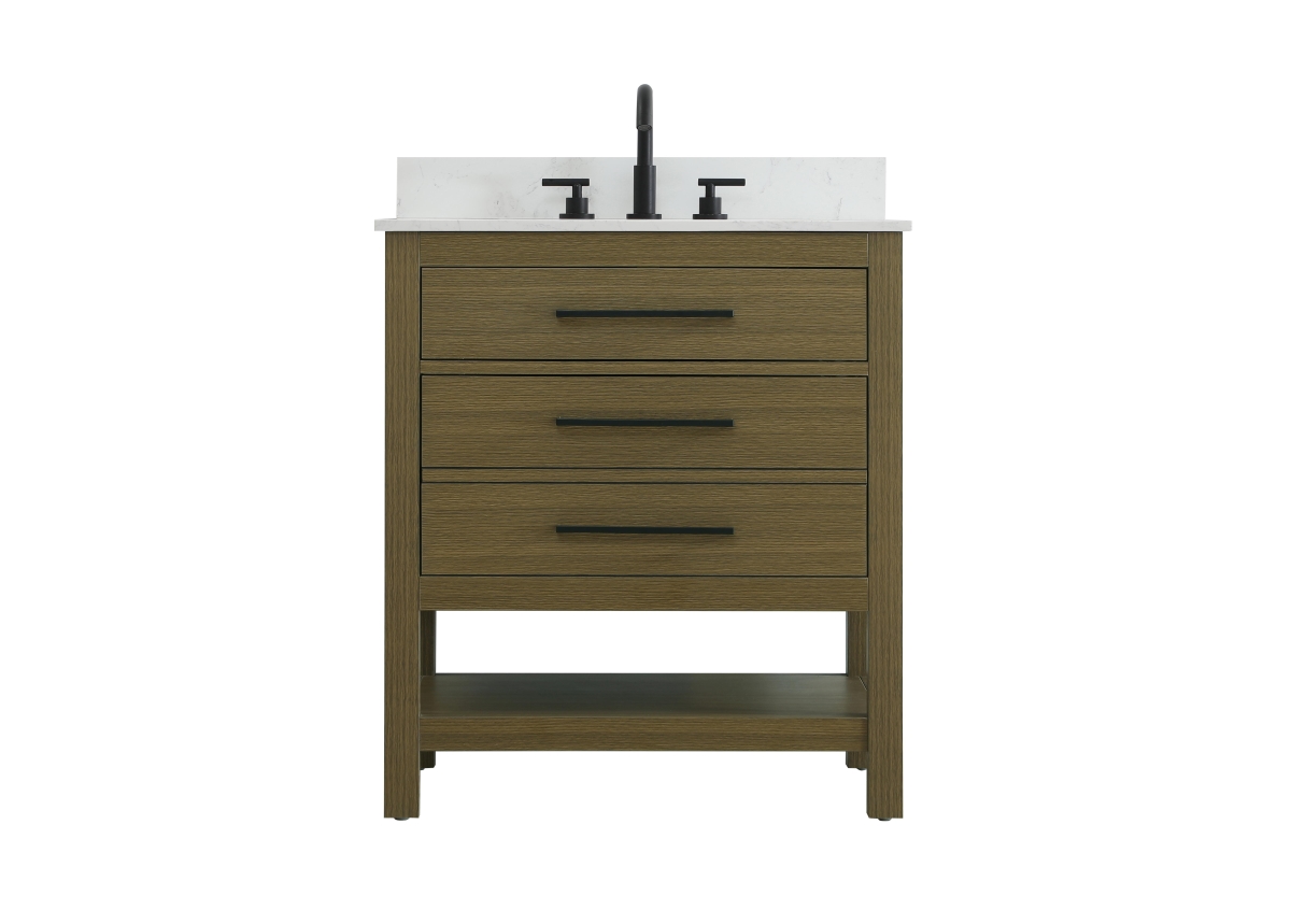 VF60530MCB-BS 30 in. Karson Single Bathroom Backsplash Vanity, Chestnut Brown