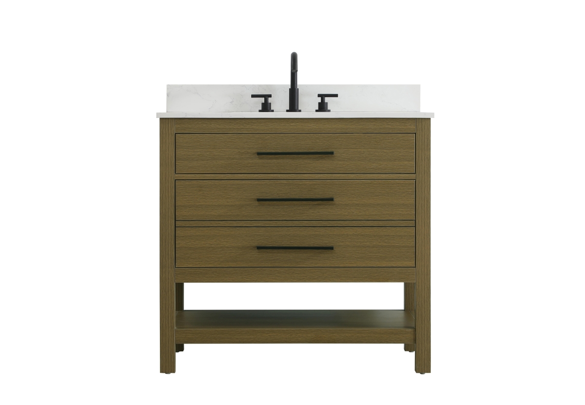 VF60536MCB-BS 36 in. Karson Single Bathroom Backsplash Vanity, Chestnut Brown