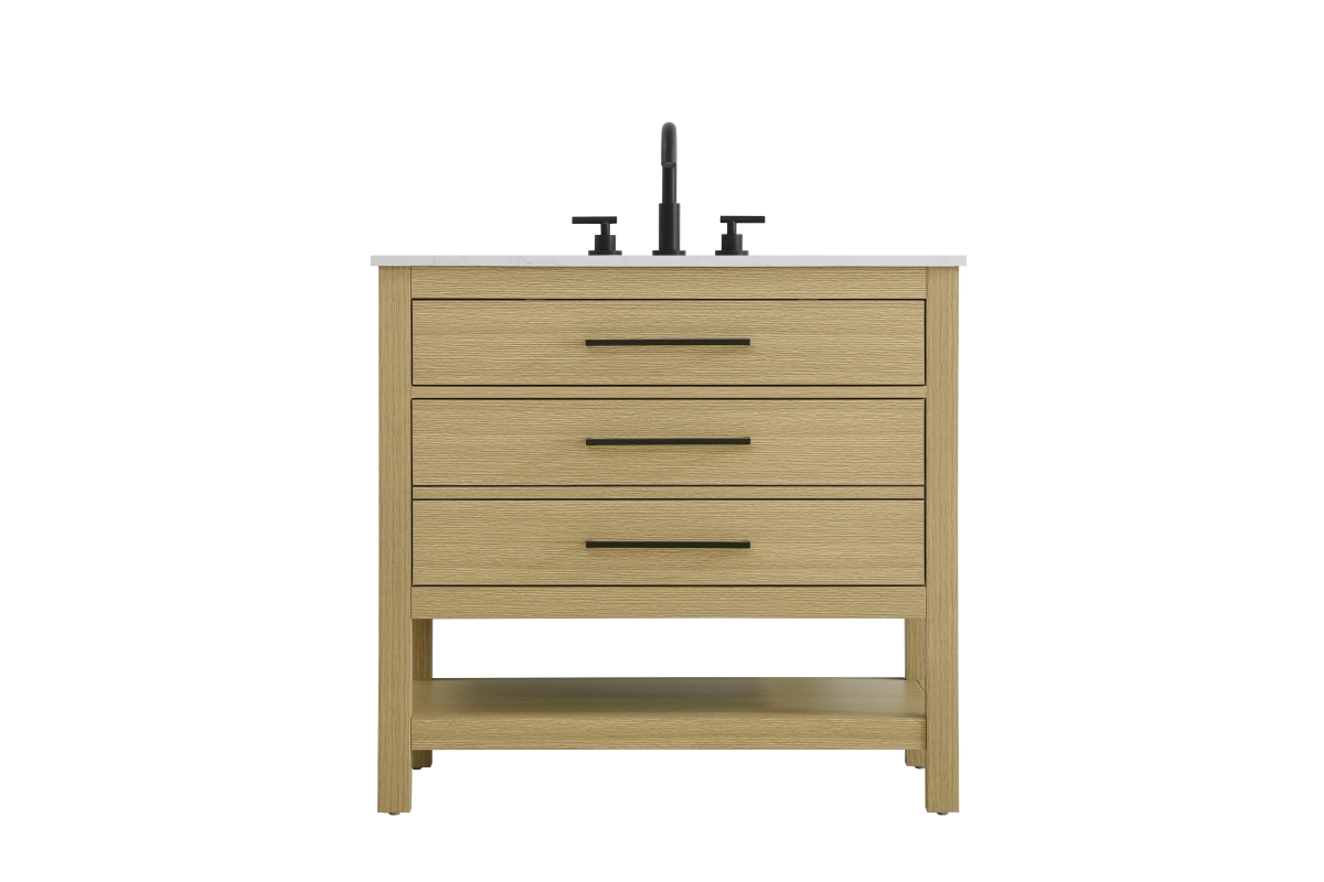 VF60536MHB 36 in. Rectangular Single Bathroom Vanity, Honey Brown