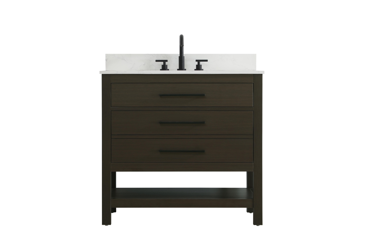 VF60536MMB-BS 36 in. Karson Single Bathroom Backsplash Vanity, Mocha Brown