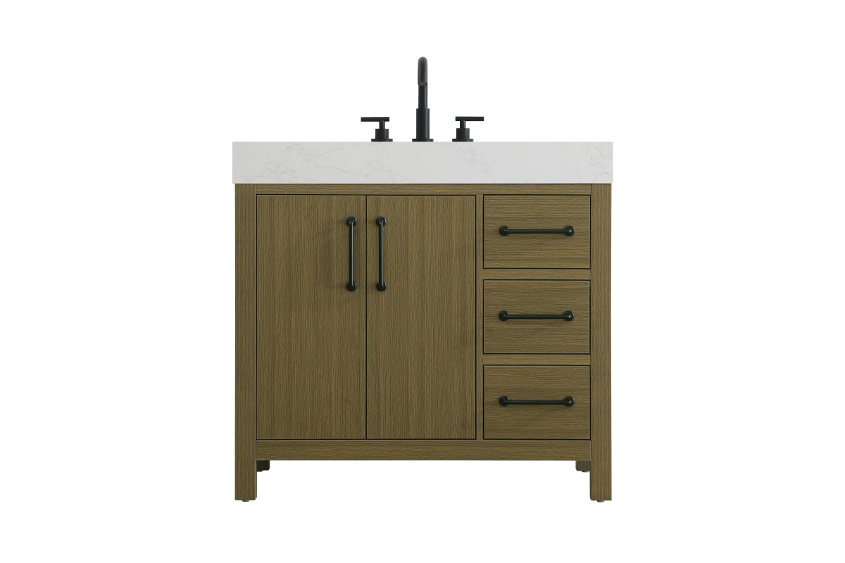 VF60636MCB 36 x 22 in. Single Transitional Bathroom Vanity - Chestnut Brown