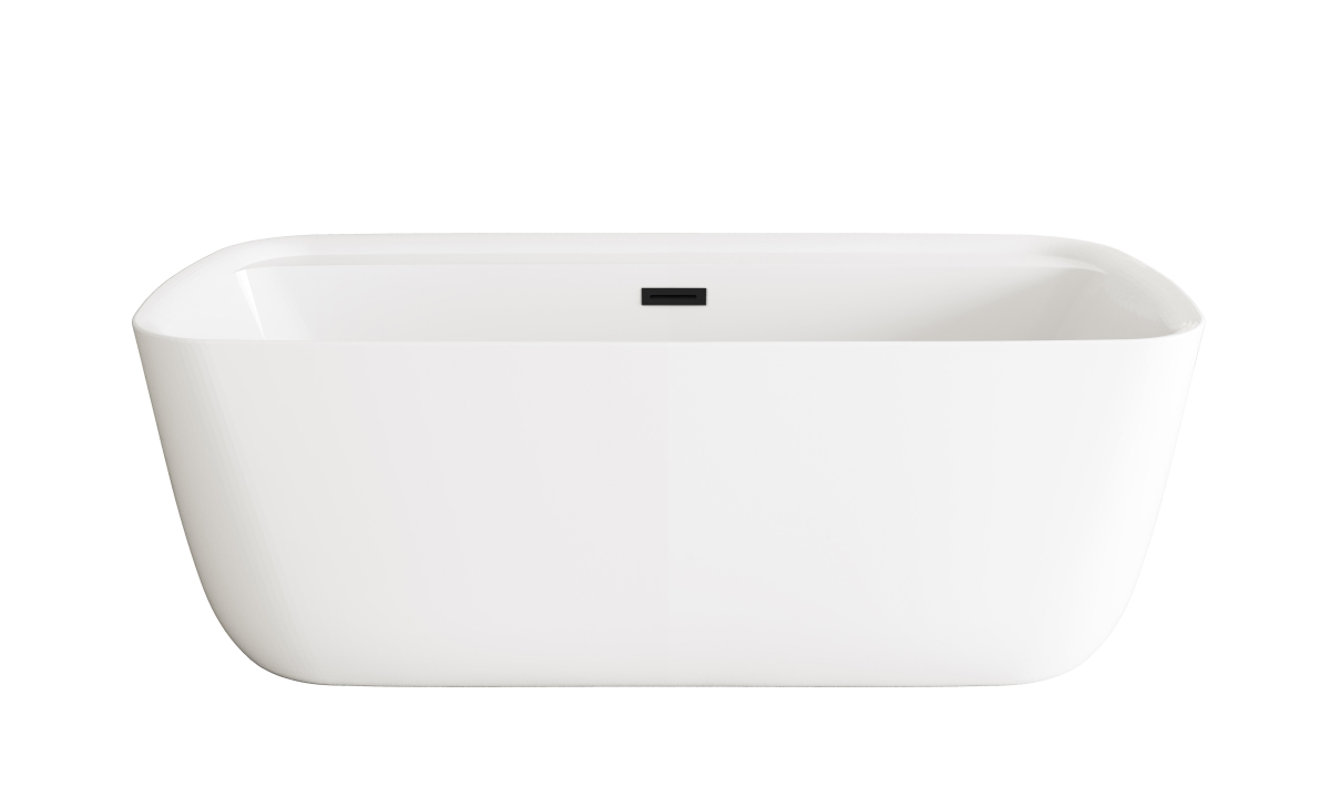 BT10567GW-MBK 67 in. Soaking Bathtub, Glossy White with Matte Black Trim