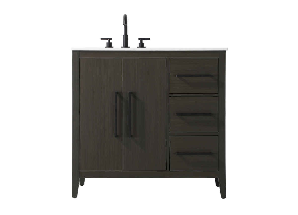 VF29336MMB 36 in. Single Bathroom Vanity, Mocha Brown - 21.5 in. Counter Top Width