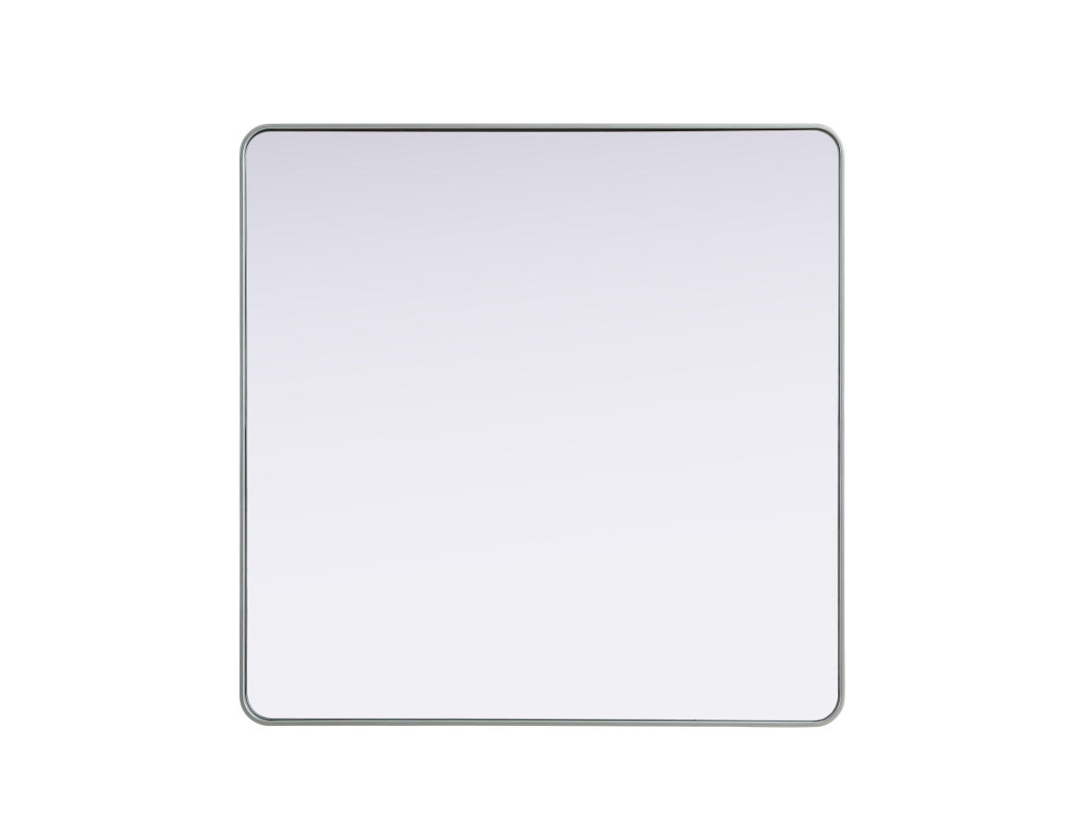 Elegant Lighting MR8A4848SIL 48 x 48 in. Contour Metal Square Mirror, Silver