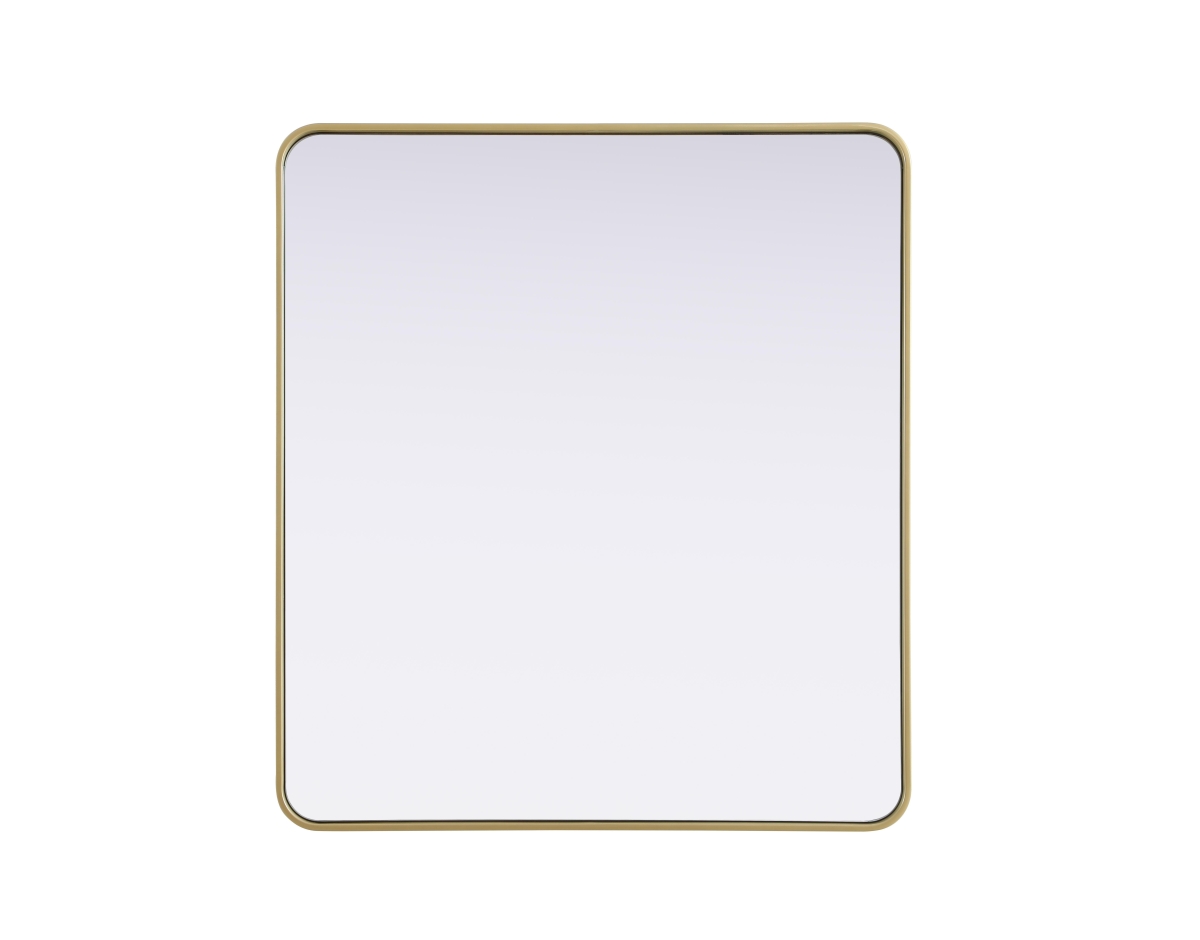 Picture of Elegant Decor MR8A3640BRA 36 x 40 in. Contour Metal Rectangle Mirror&#44; Brass