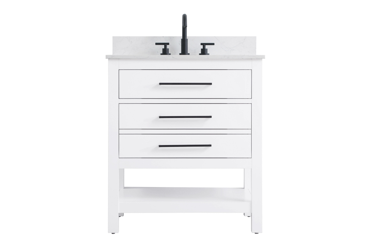 VF60530WH-BS 30 in. Single Bathroom Vanity with Backsplash, White