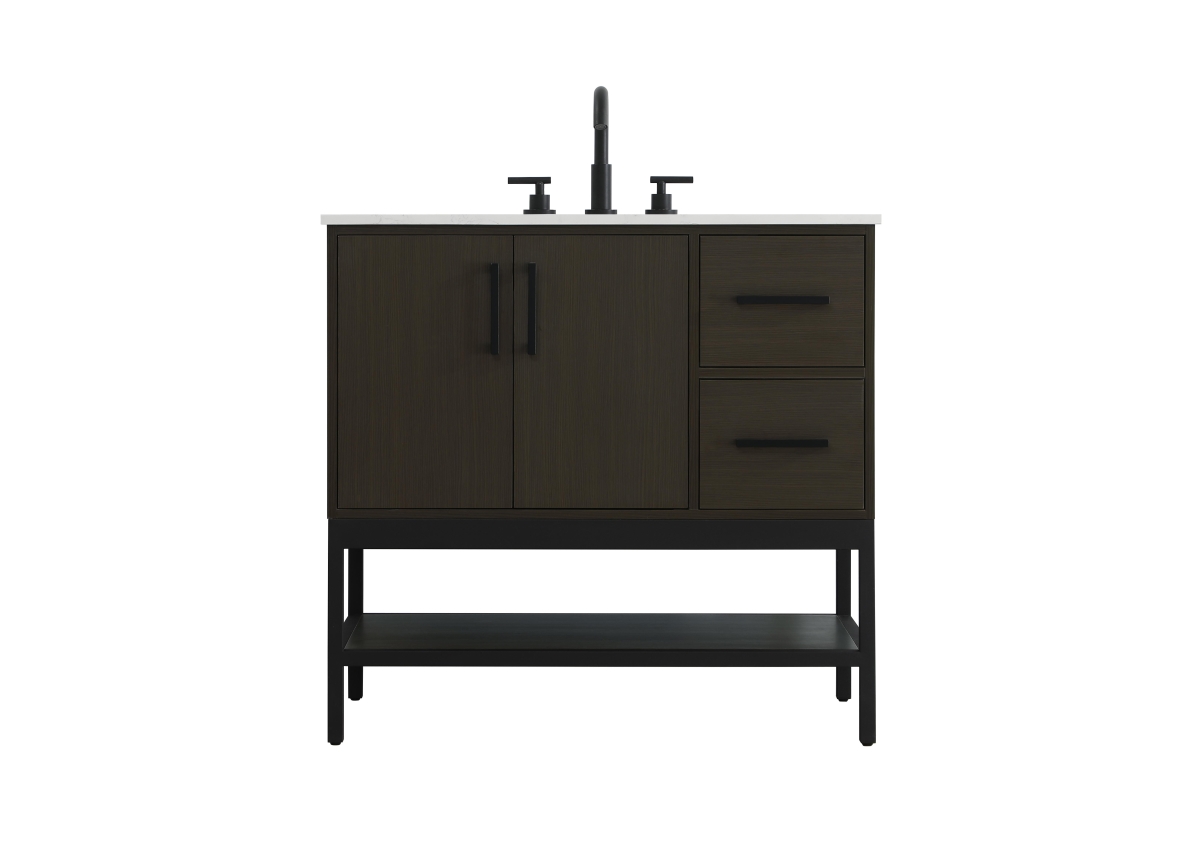 VF60736MMB 36 in. Single Bathroom Vanity, Mocha Brown - 22 in. Counter Top Width