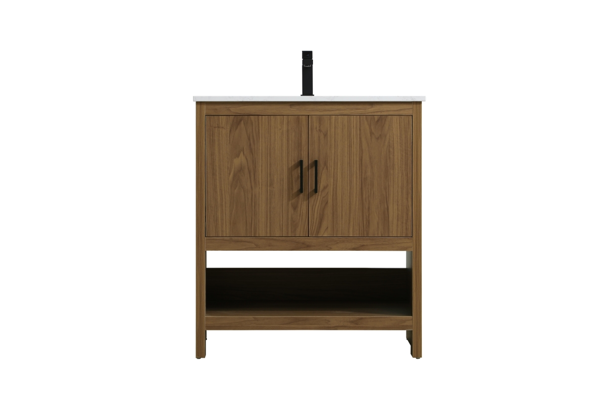Ira Single Bathroom Vanity - Walnut Brown - 30 in. - Modern Design