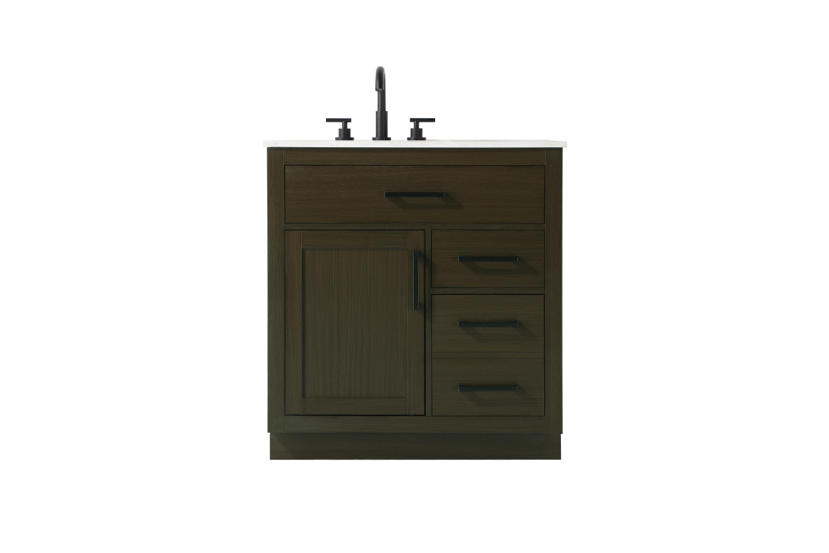Alden 32in. Bathroom Vanity - Mocha Brown - Transitional Design