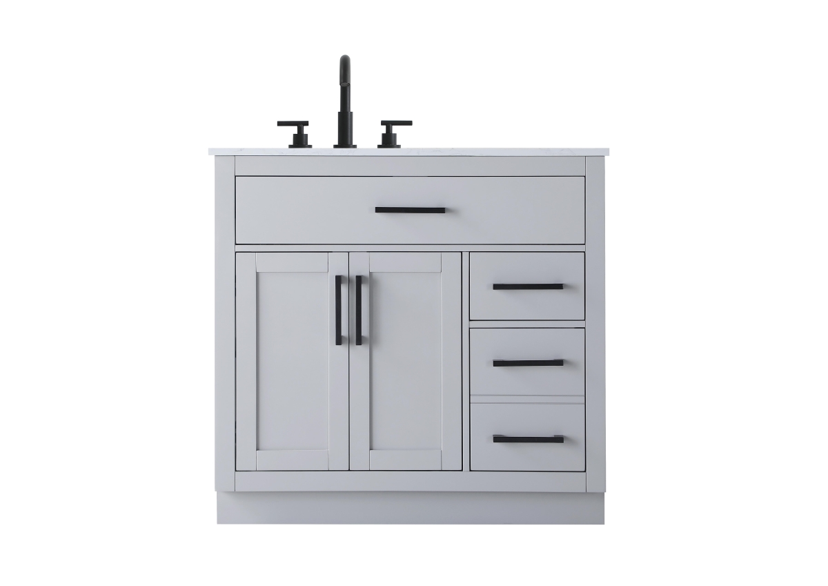 Elegant Lighting VF29736GR 36 in. Alden Single Bathroom Vanity - Gray