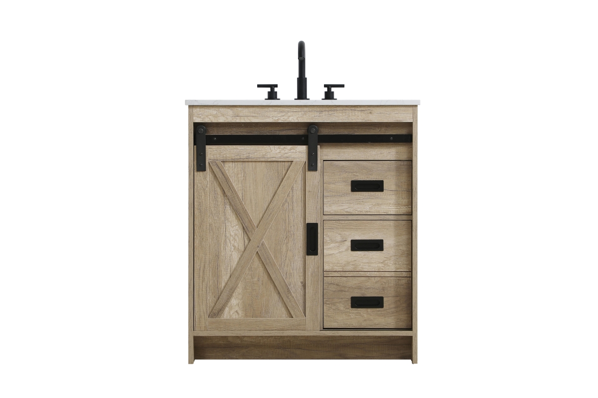 Austin Farmhouse Vanity - Natural Oak - 30 in. - Rustic Charm