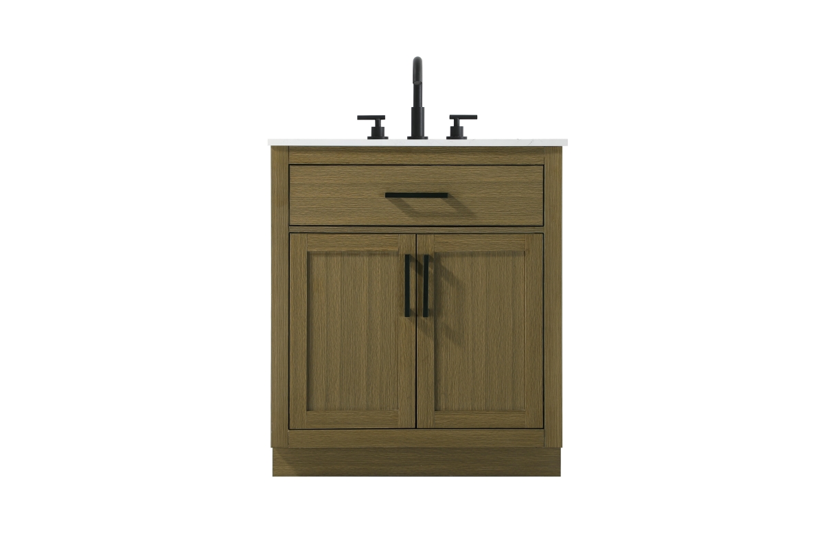 Alden 30 in. Single Bathroom Vanity - Chestnut Brown - Modern Design