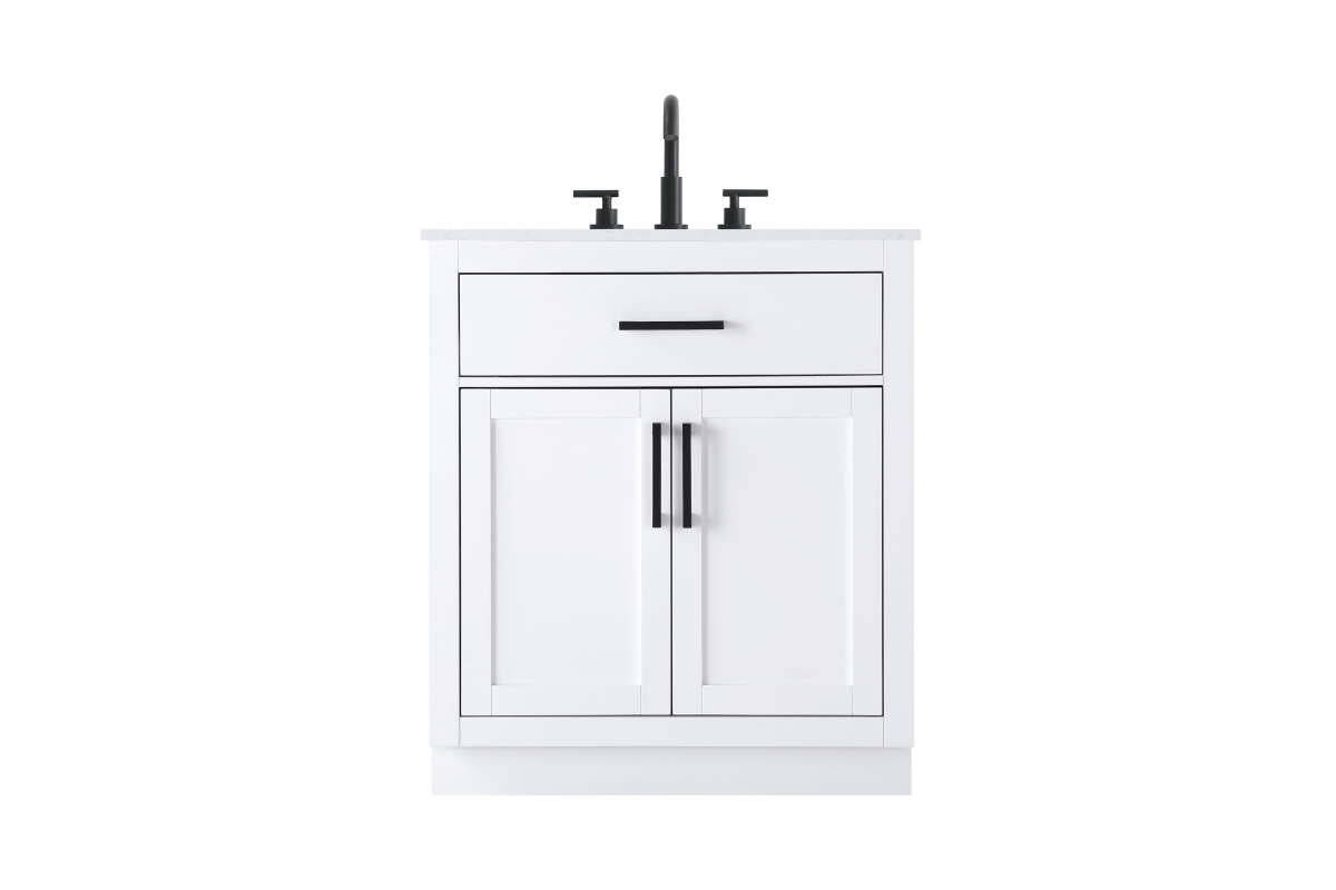 Alden 30in. Single Bathroom Vanity - White - Durable Solid Wood - Soft-Close Doors