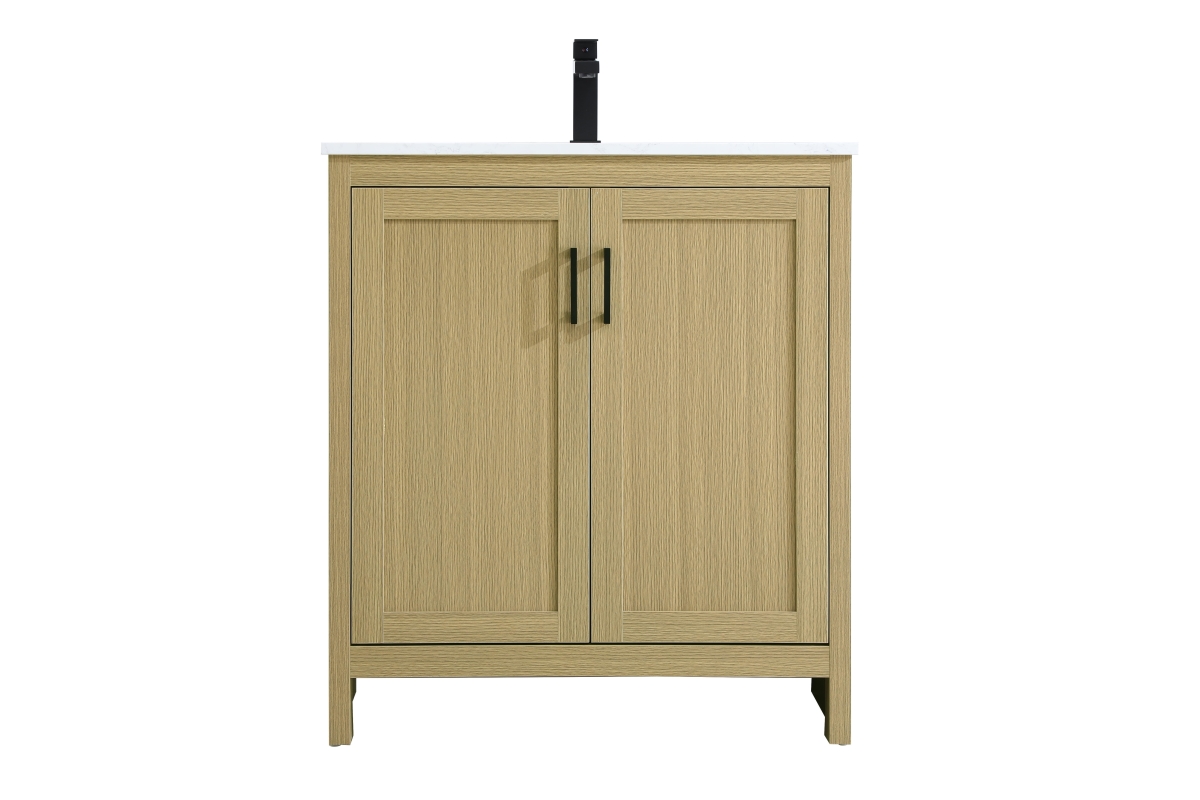 Finnley 30in. Bathroom Vanity - Honey Brown - Transitional Design