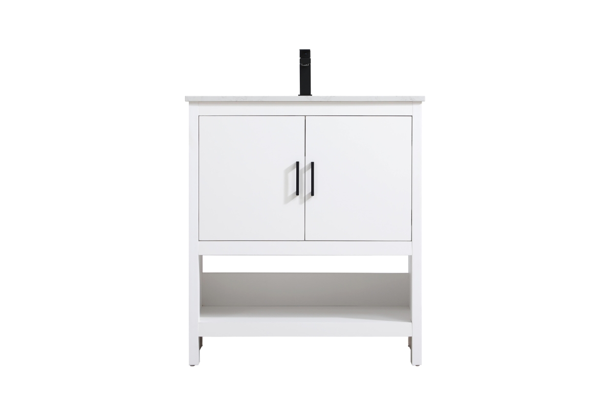 Ira Modern Bathroom Vanity - White - 30 in. - Sturdy MDF Construction