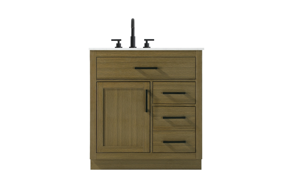 Alden Single Bathroom Vanity - Chestnut Brown - 32 in. - Transitional Design