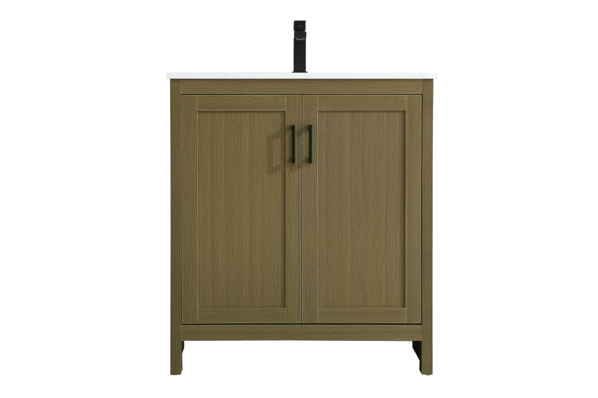 Finnley 30in. Rectangular Bathroom Vanity - Chestnut Brown - Undermount Sink