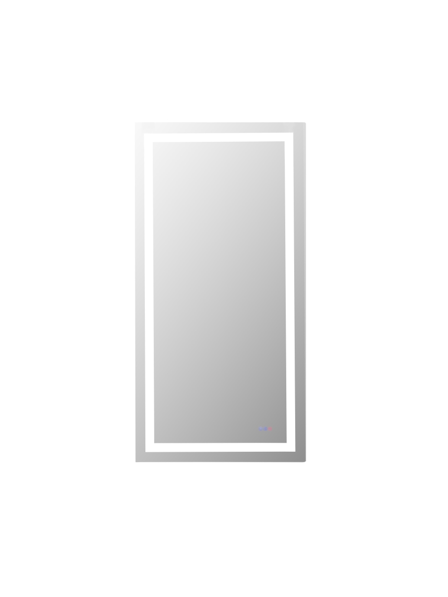 Riven Adjustable Color LED Mirror - Silver - 60 x 42 in. - Dimmable