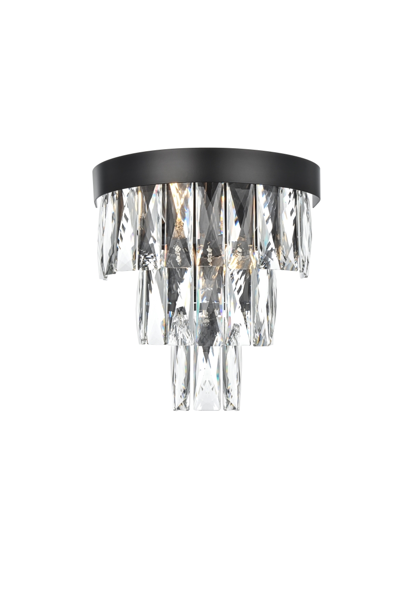 Josephine Modern Wall Sconce - Black - 10 in. - Durable Iron & Glass