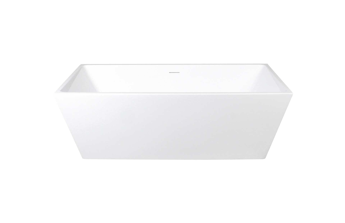 BT21367GW-BNK 67 in. Turner Soaking Rectangular Bathtub, Glossy White & Brushed Nickel