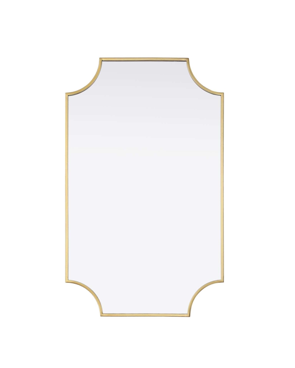MR3D2236BRA 22 x 36 in. Notched Metal Mirror, Brass