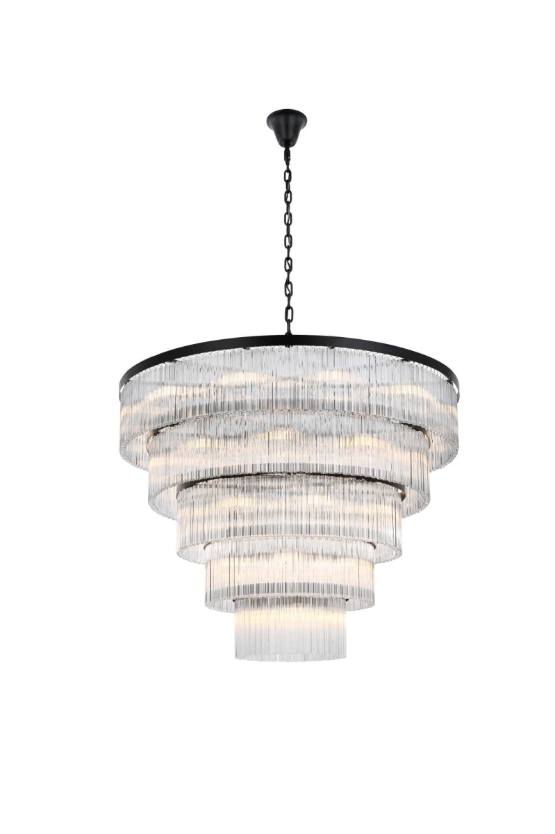 Elegant Lighting 1070G48BK Harlow 48 in. Chandelier, Black