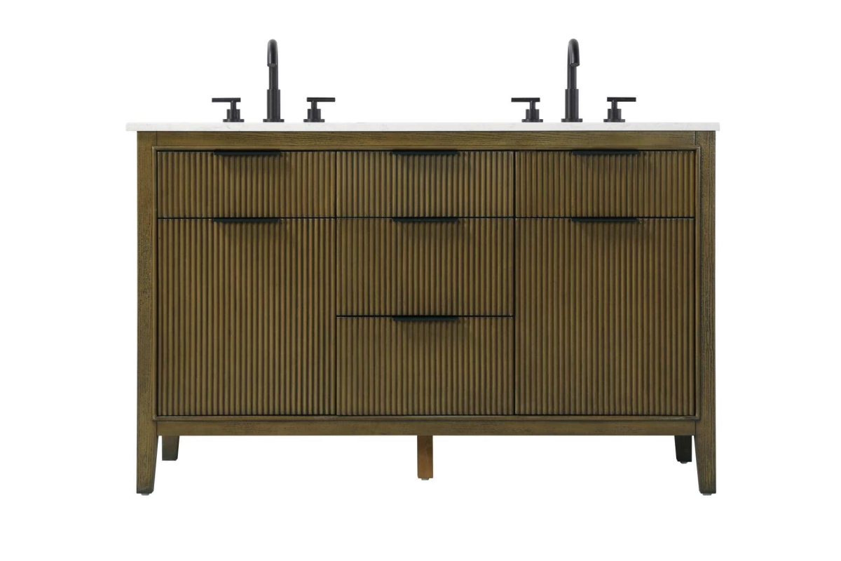 VF29854DHO 54 in. Double Bathroom Vanity, Hazel Oak
