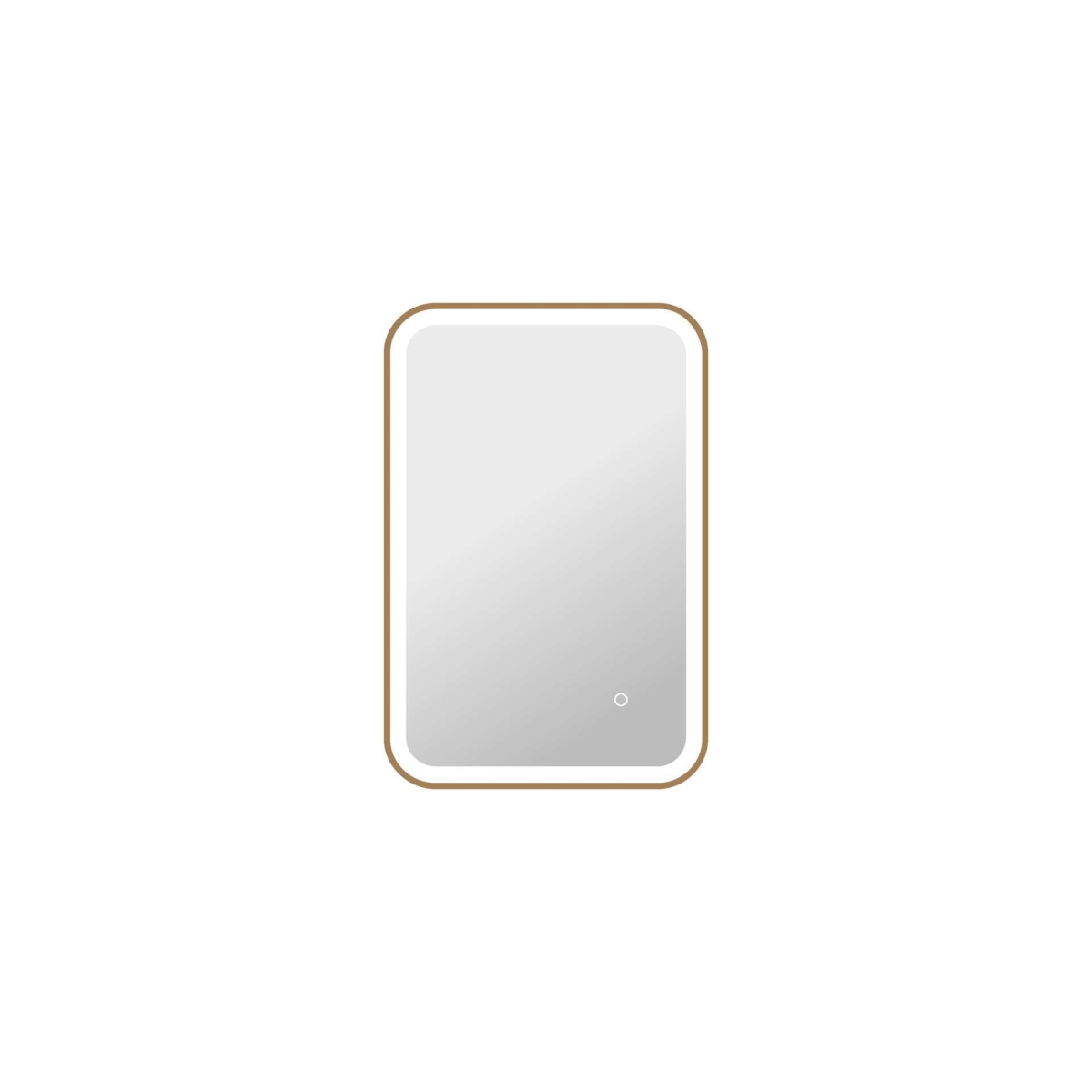 MRE6A2030SG 30 in. Harmoni Rectangle LED Front & Backlit Wall Mirror, Satin Gold