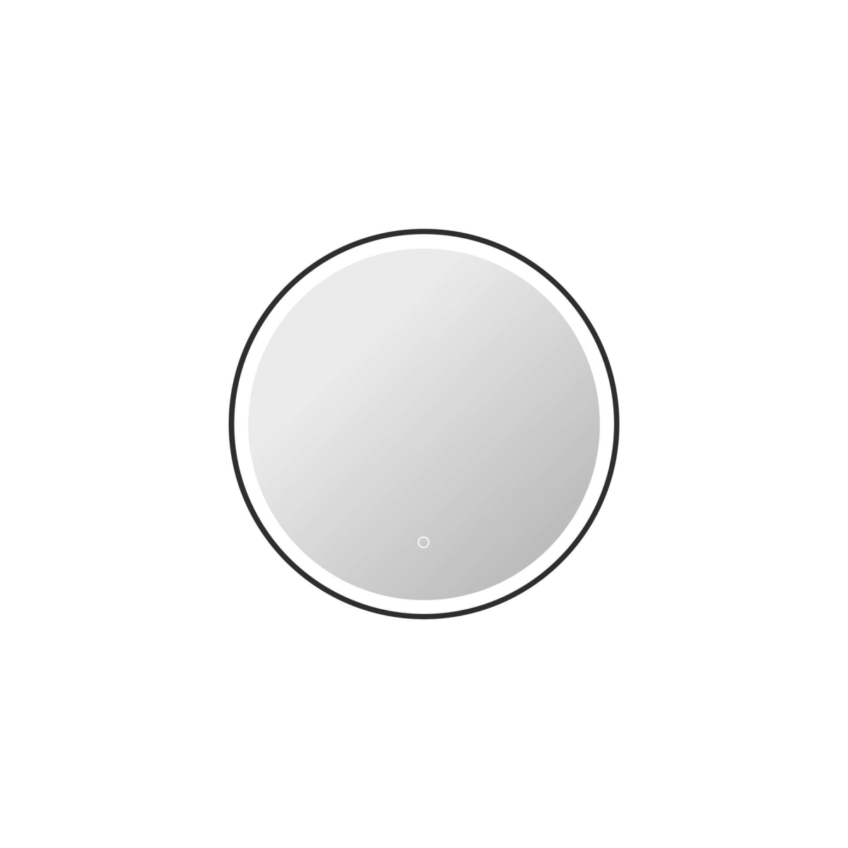 MRE6B28BK 28 in. Round LED Front & Backlit Wall Mirror, Black