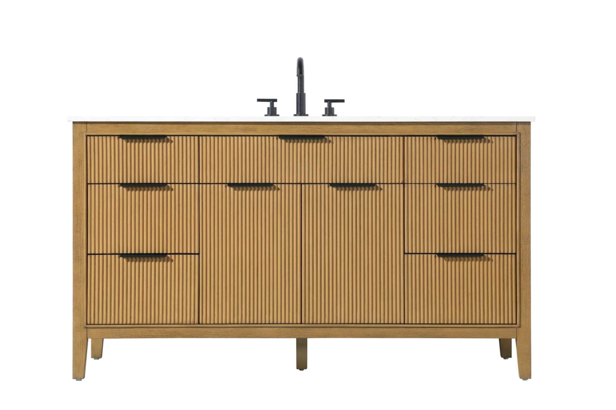 VF29860HT 60 in. Single Bathroom Vanity, Honey Teak