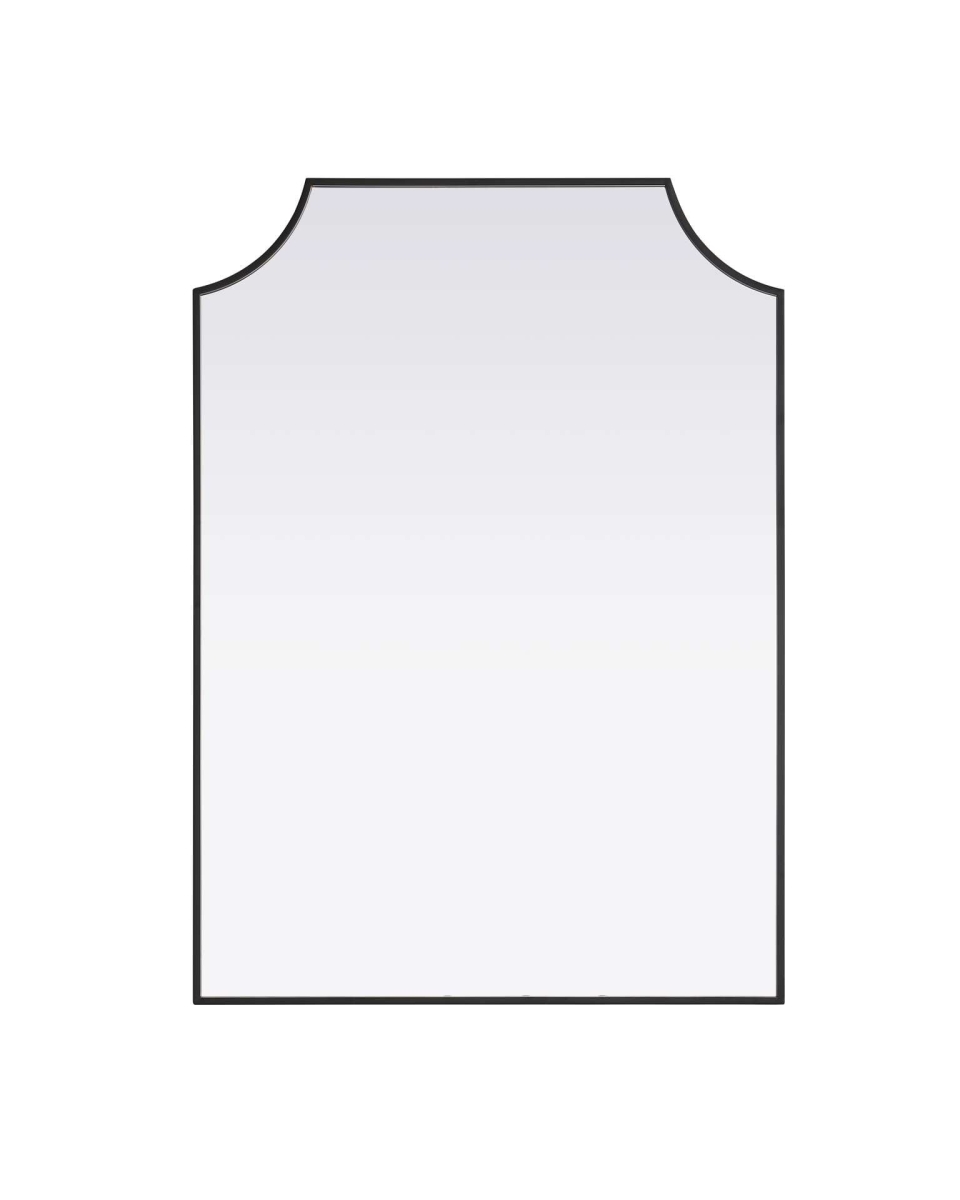MR3B3042BLK 30 x 42 in. Rectangle Notched Metal Mirror, Black