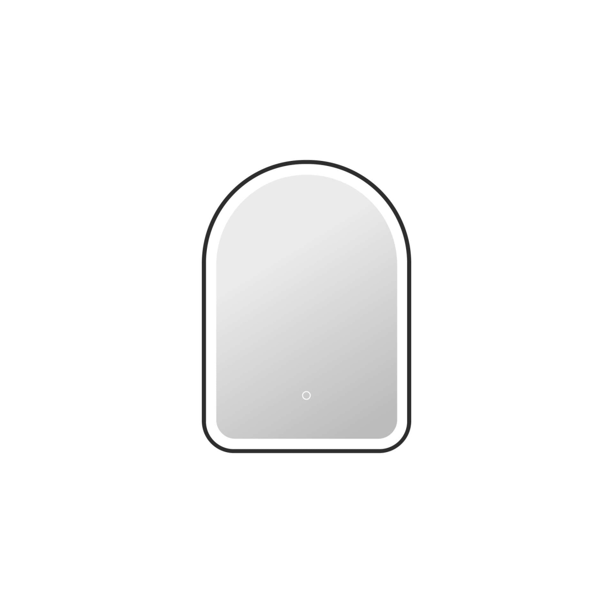 MRE6D2028BK 28 in. Arch LED Front & Backlit Wall Mirror, Black