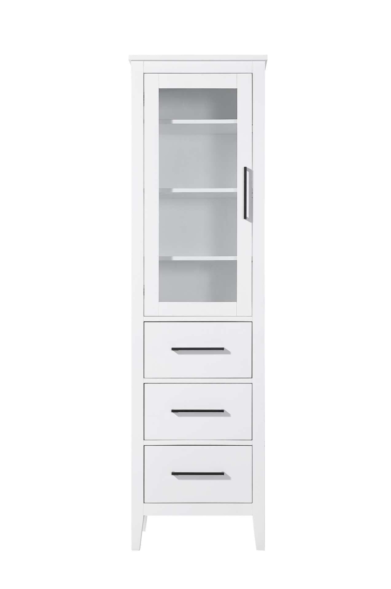 SC293C20WH 20 in. Millie Bath Storage Glass Cabinet, White