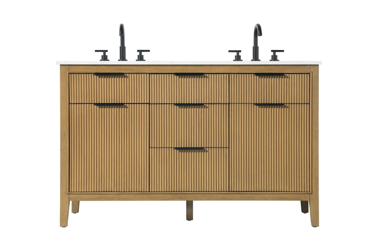 VF29854DHT 54 in. Double Bathroom Vanity, Honey Teak