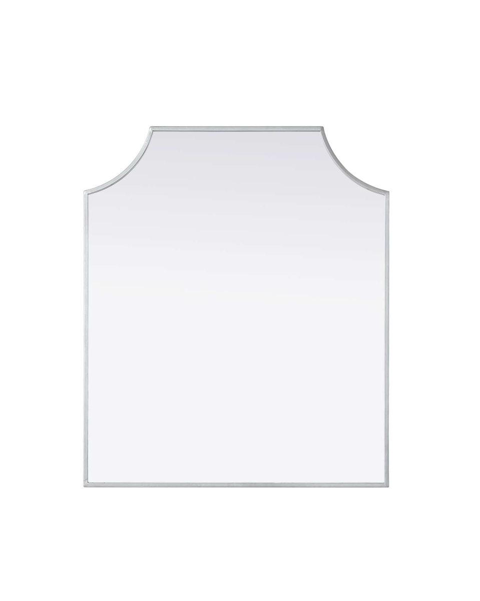 MR3B2732SIL 27 x 32 in. Rectangle Notched Metal Mirror, Silver