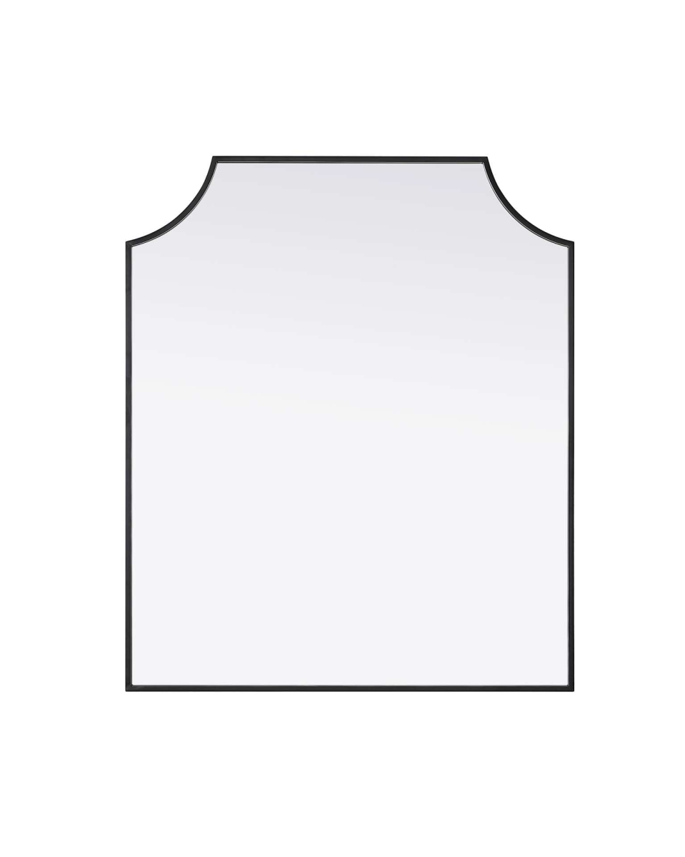 MR3B3036BLK 30 x 36 in. Rectangle Notched Metal Mirror, Black