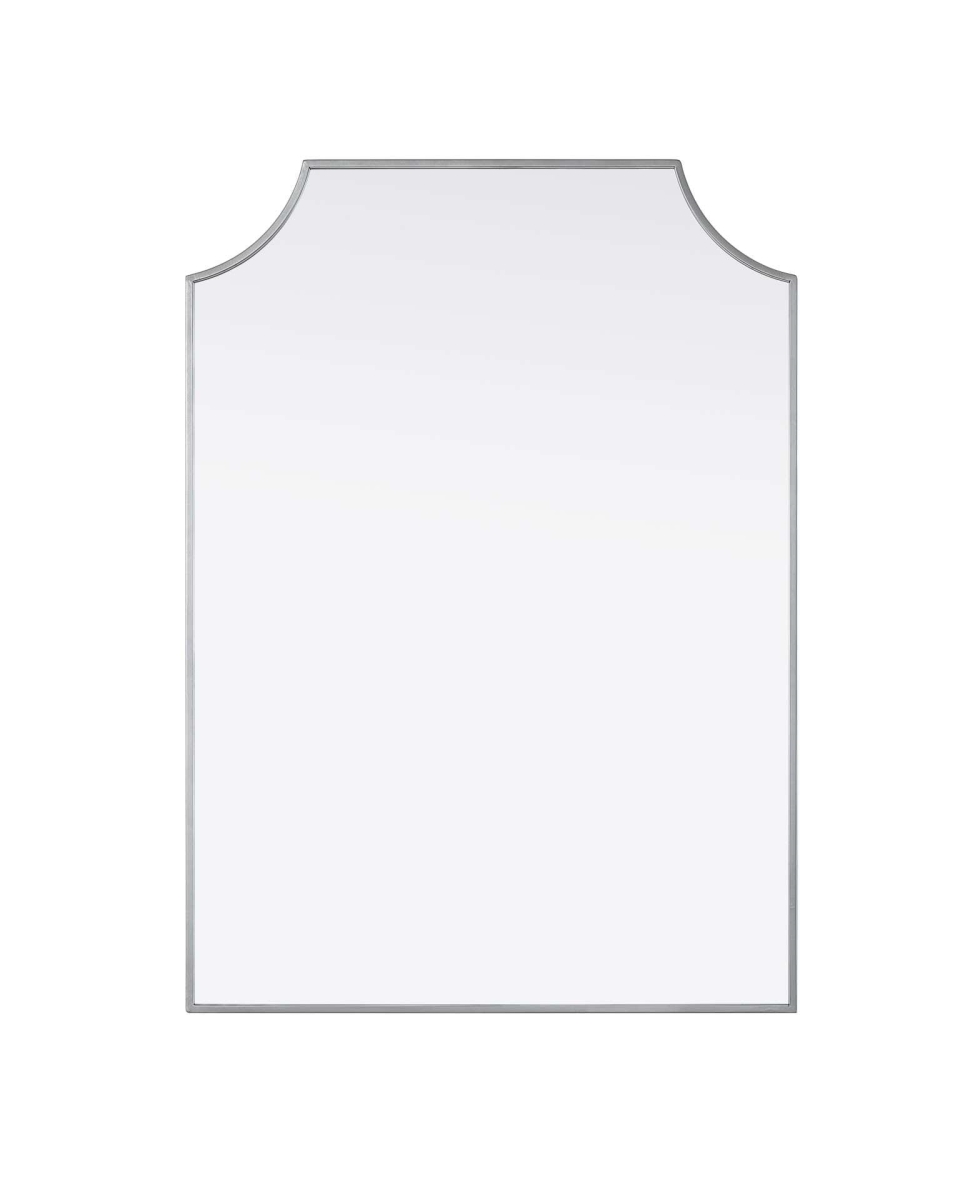 MR3B3042SIL 30 x 42 in. Rectangle Notched Metal Mirror, Silver