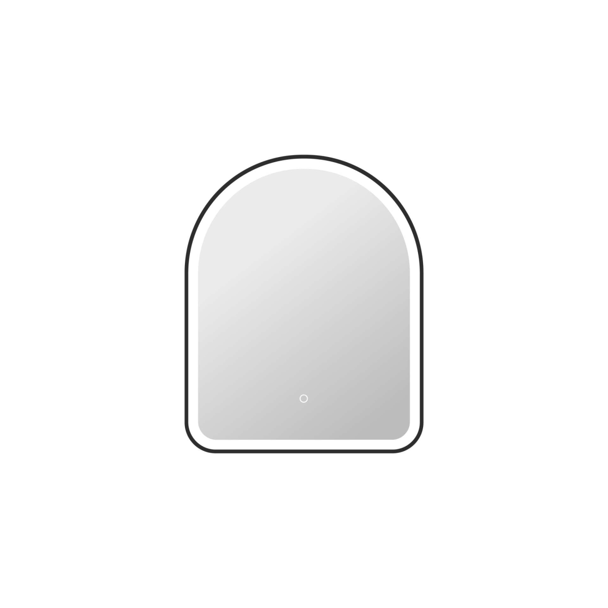 MRE6D2430BK 30 in. Arch LED Front & Backlit Wall Mirror, Black