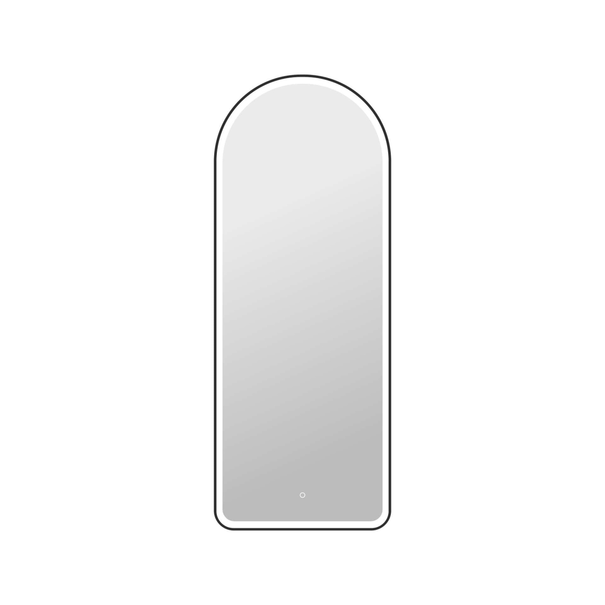 MRE6D2872BK 72 in. Arch LED Front & Backlit Wall Mirror, Black