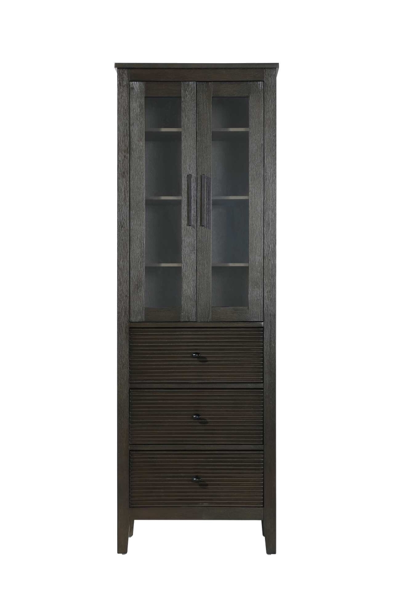 SC296C24CO 24 in. Blakely Bath Storage Glass Cabinet - Chocolate Oak