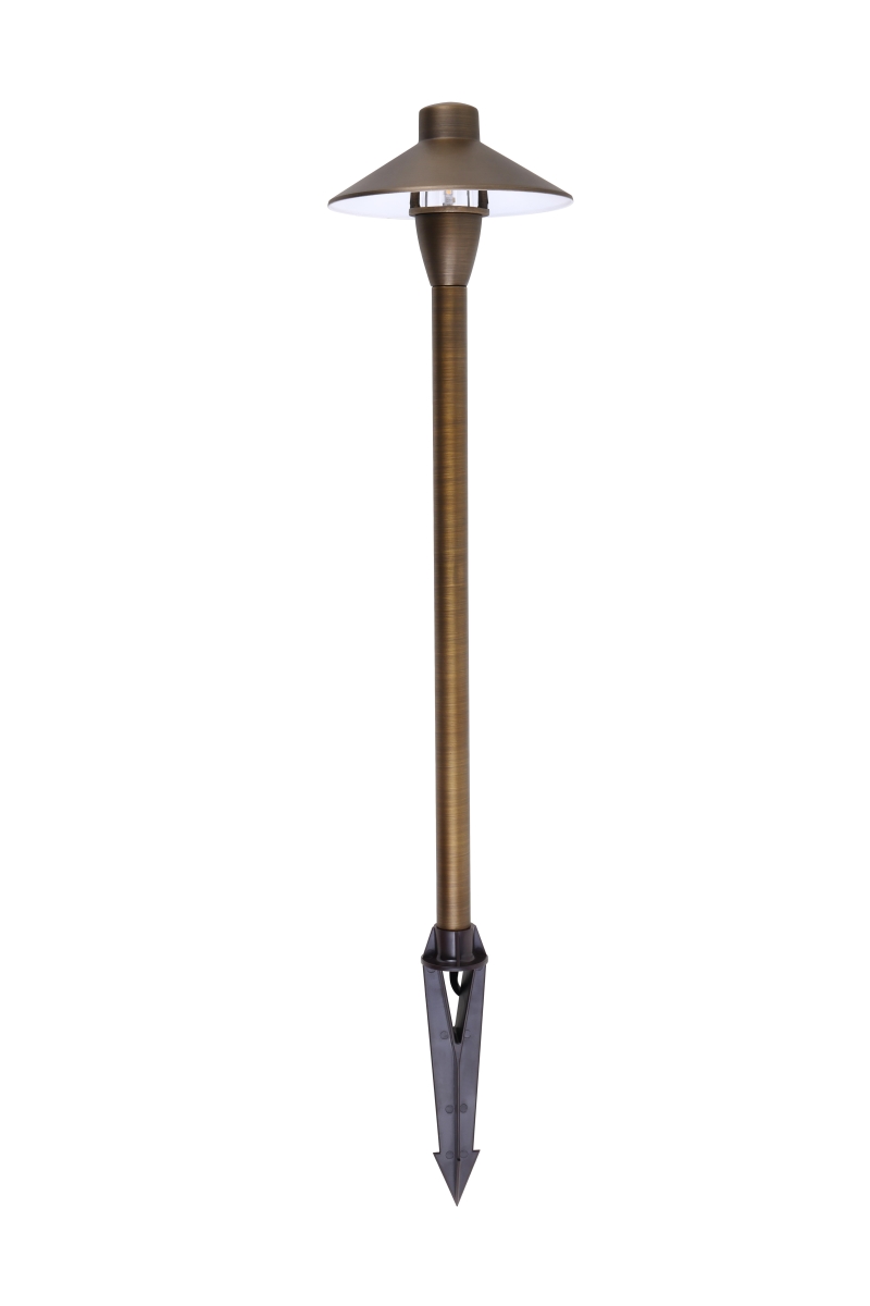P003 7 x 24 in. Aera Landscape Cast Brass Path Light, Antique Brass