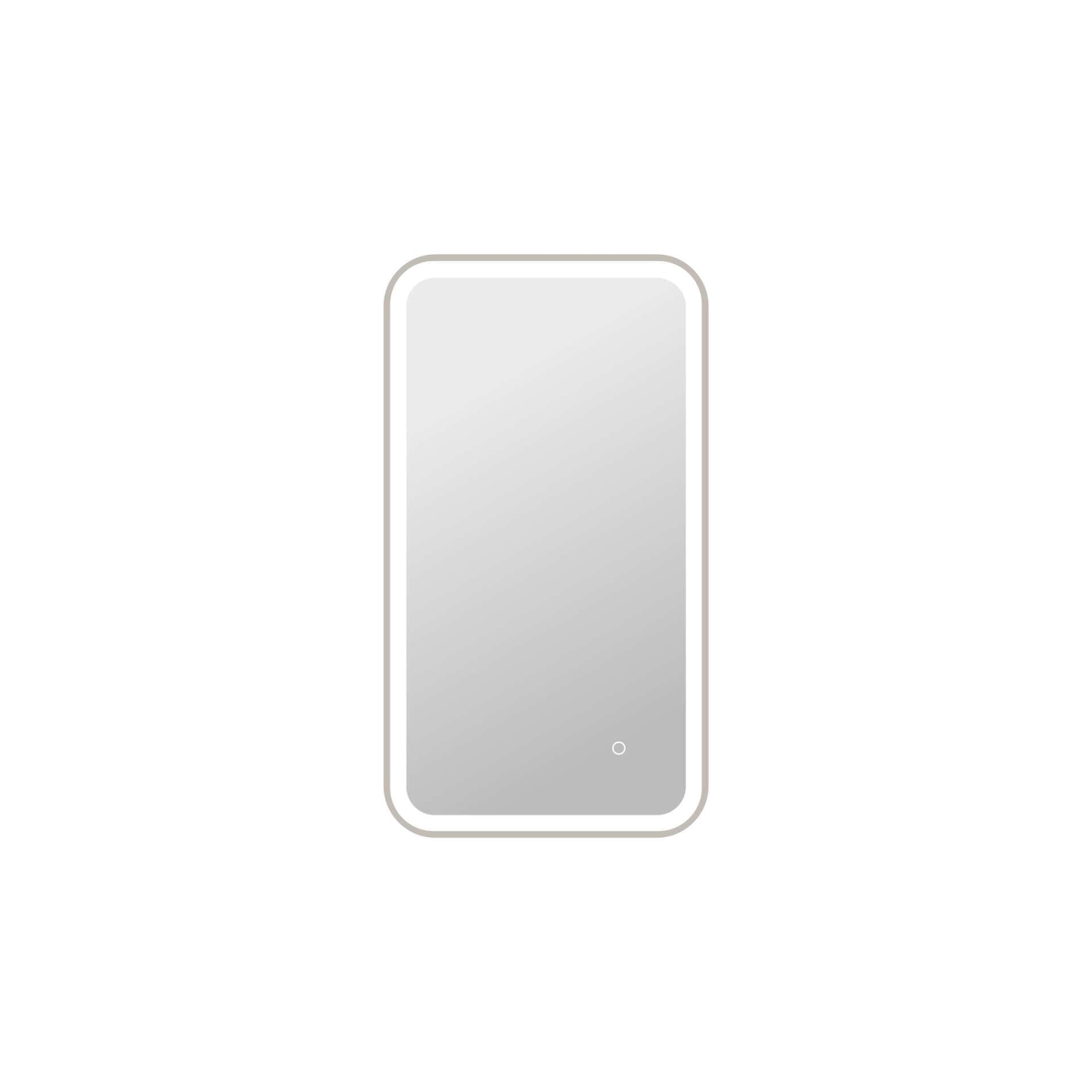 MRE6A2036SL 36 x 20 in. Harmoni Rectangle LED Front & Backlit Wall Mirror - Silver
