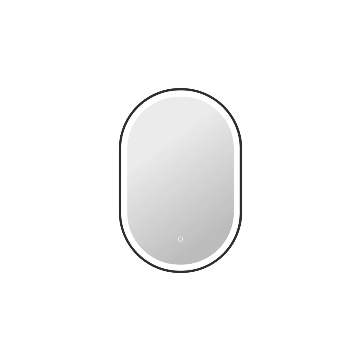 MRE6C2030BK 30 in. Oval LED Front & Backlit Wall Mirror, Black