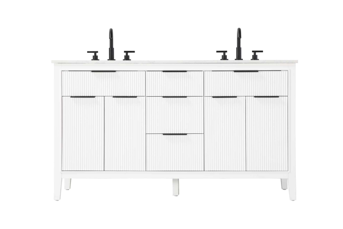 VF29860DWH 34 x 22 x 60 in. Double Bathroom Vanity, White