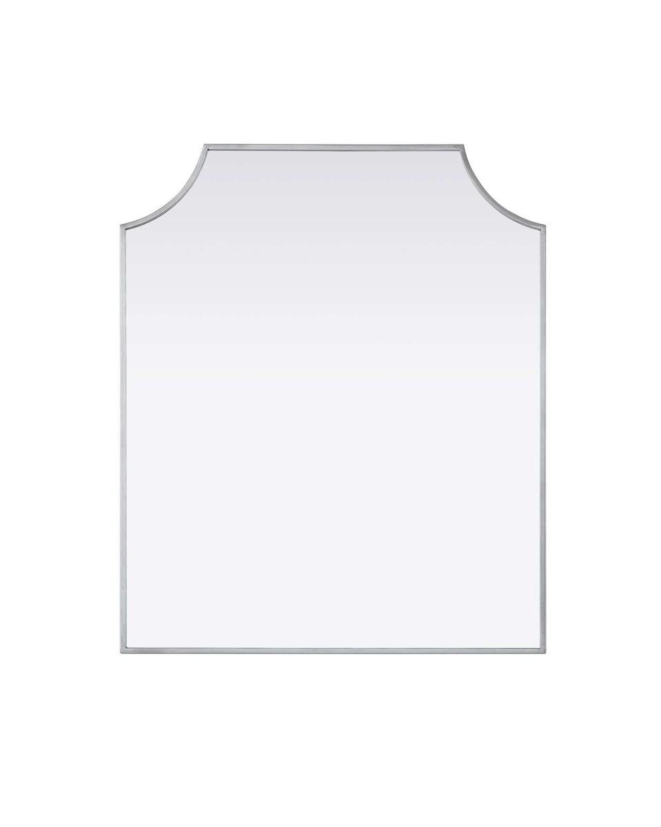 MR3B3036SIL 30 x 36 in. Rectangle Notched Metal Mirror, Silver